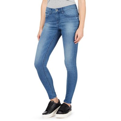 Mid-blue 'Holly' supersoft ultra-stretch skinny jeans